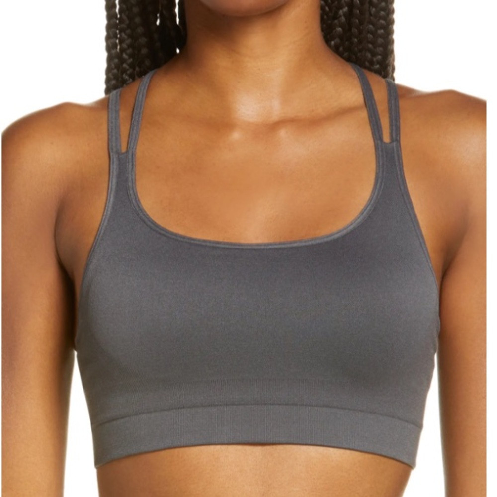 NWOT Zella Seamless Strappy Sports Bra - Gray Forged - XS